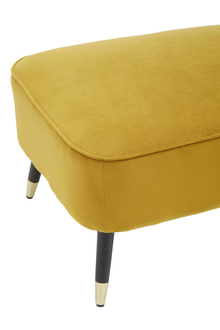 Yvette Mustard Velvet Chaise Longue