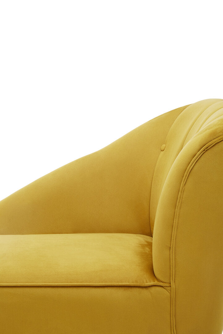 Corbridge Elegant Mustard Velvet Chaise Longue