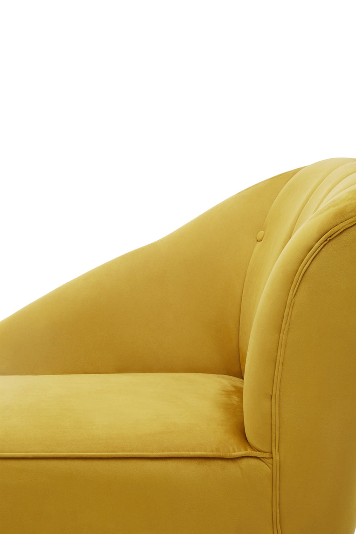 Yvette Mustard Velvet Chaise Longue