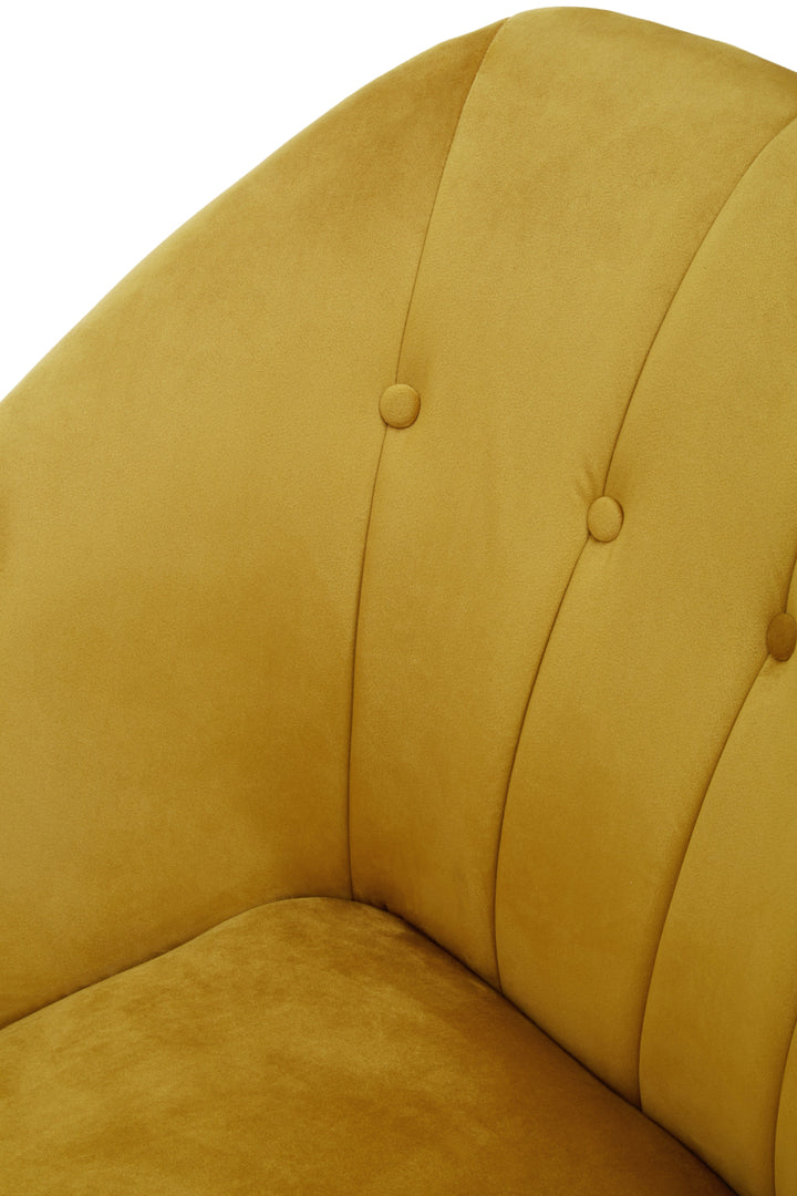Yvette Mustard Velvet Chaise Longue