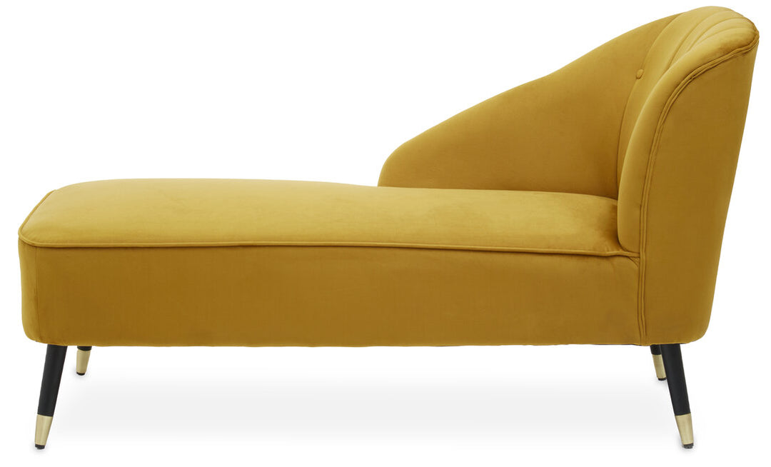 Corbridge Elegant Mustard Velvet Chaise Longue