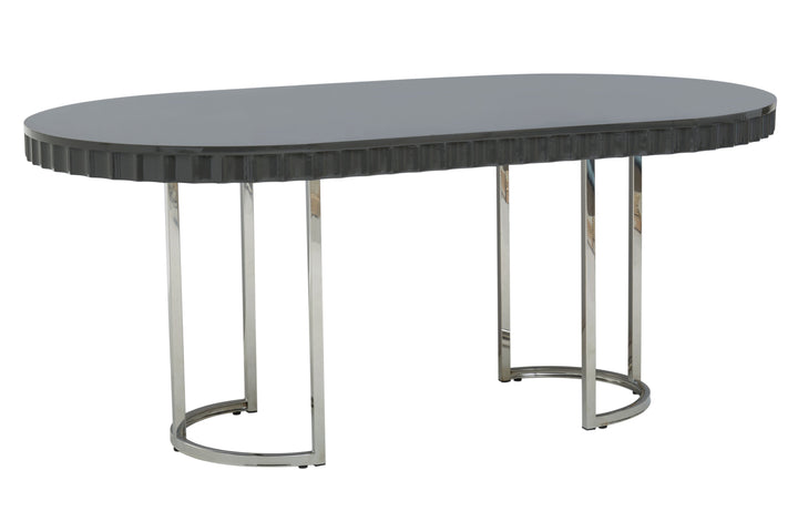 Genoa Dining Table in Grey High Gloss Finish