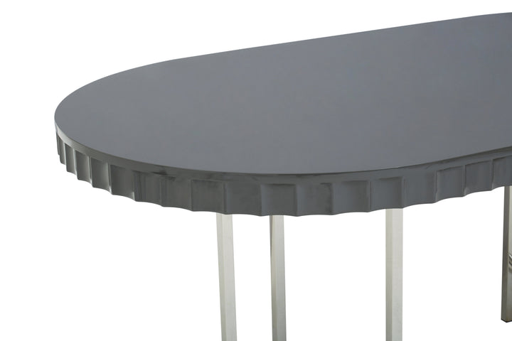 Genoa Dining Table in Grey High Gloss Finish