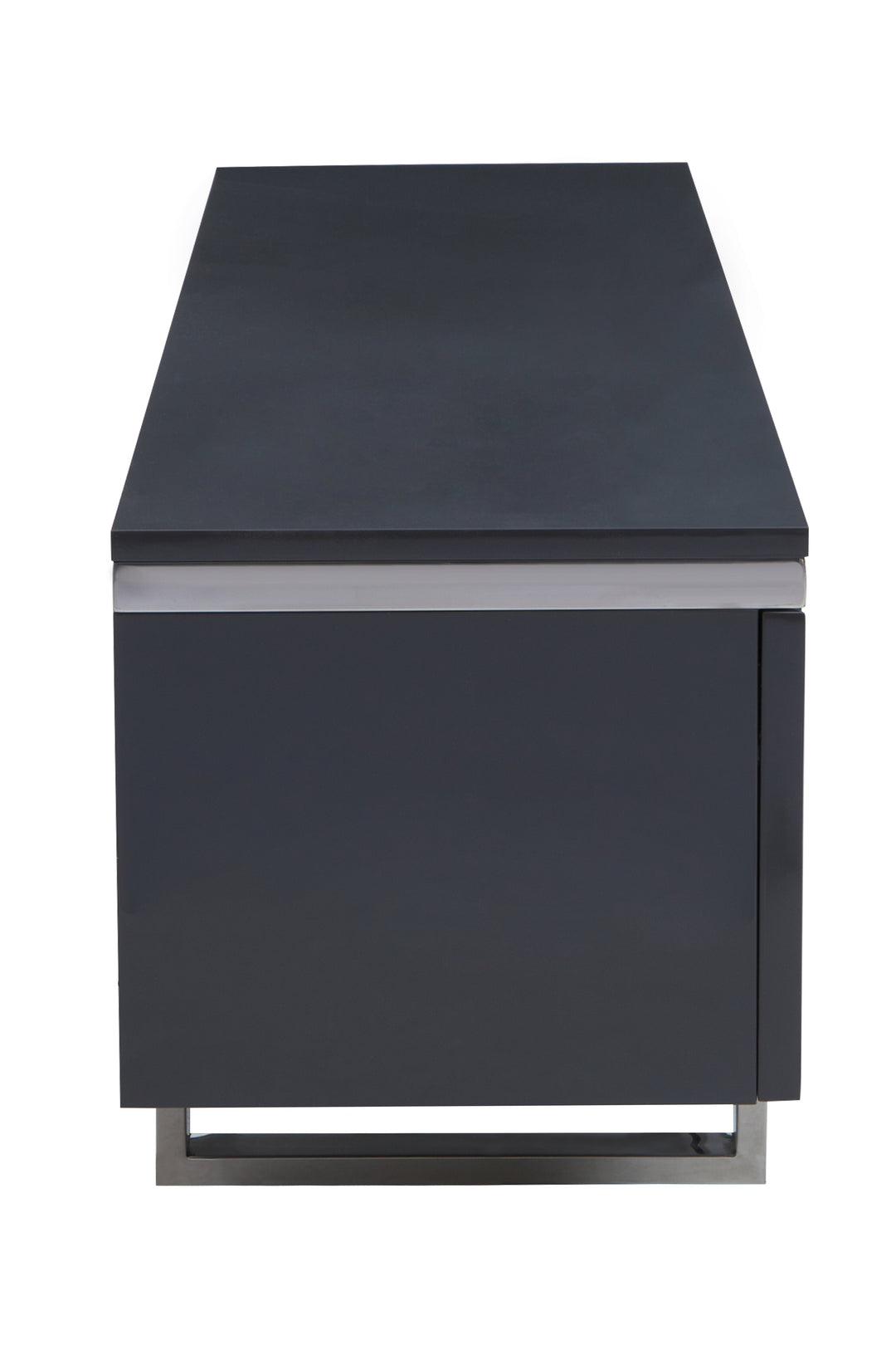 Genoa Media Unit in High Gloss Grey Finish