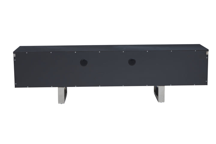 Genoa Media Unit in High Gloss Grey Finish