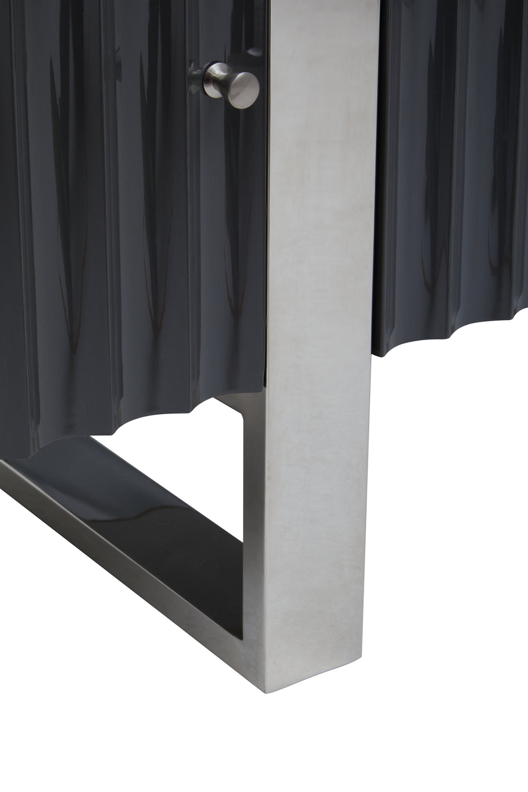 Genoa Media Unit in High Gloss Grey Finish