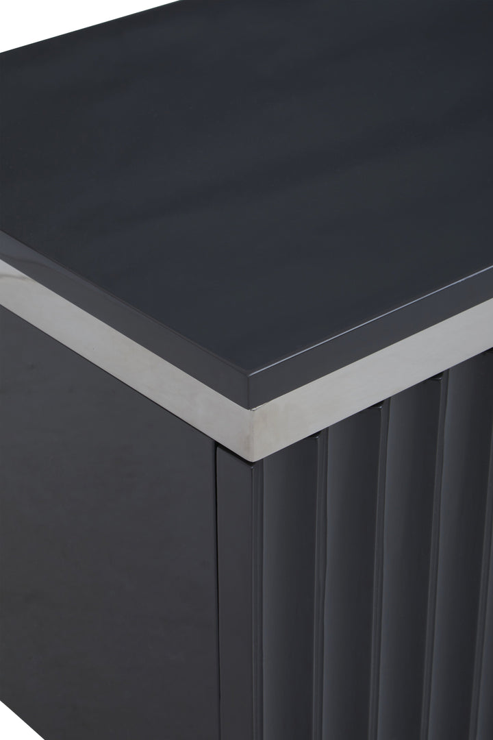 Genoa Media Unit in High Gloss Grey Finish