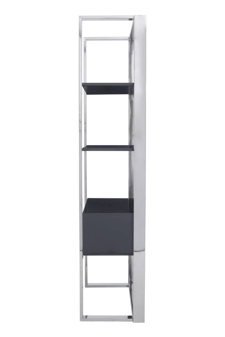 Genoa Shelf Unit in High Gloss Grey Finish