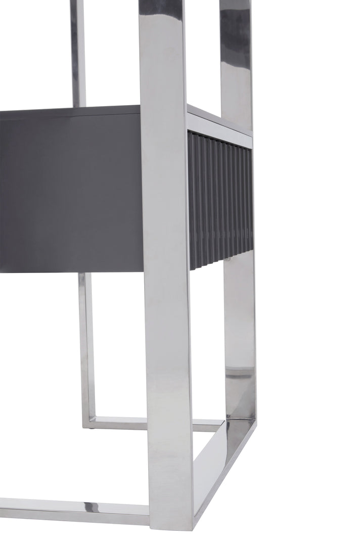Genoa Shelf Unit in High Gloss Grey Finish