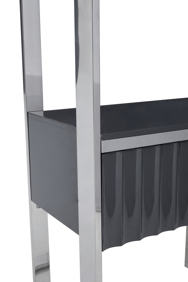 Genoa Shelf Unit in High Gloss Grey Finish
