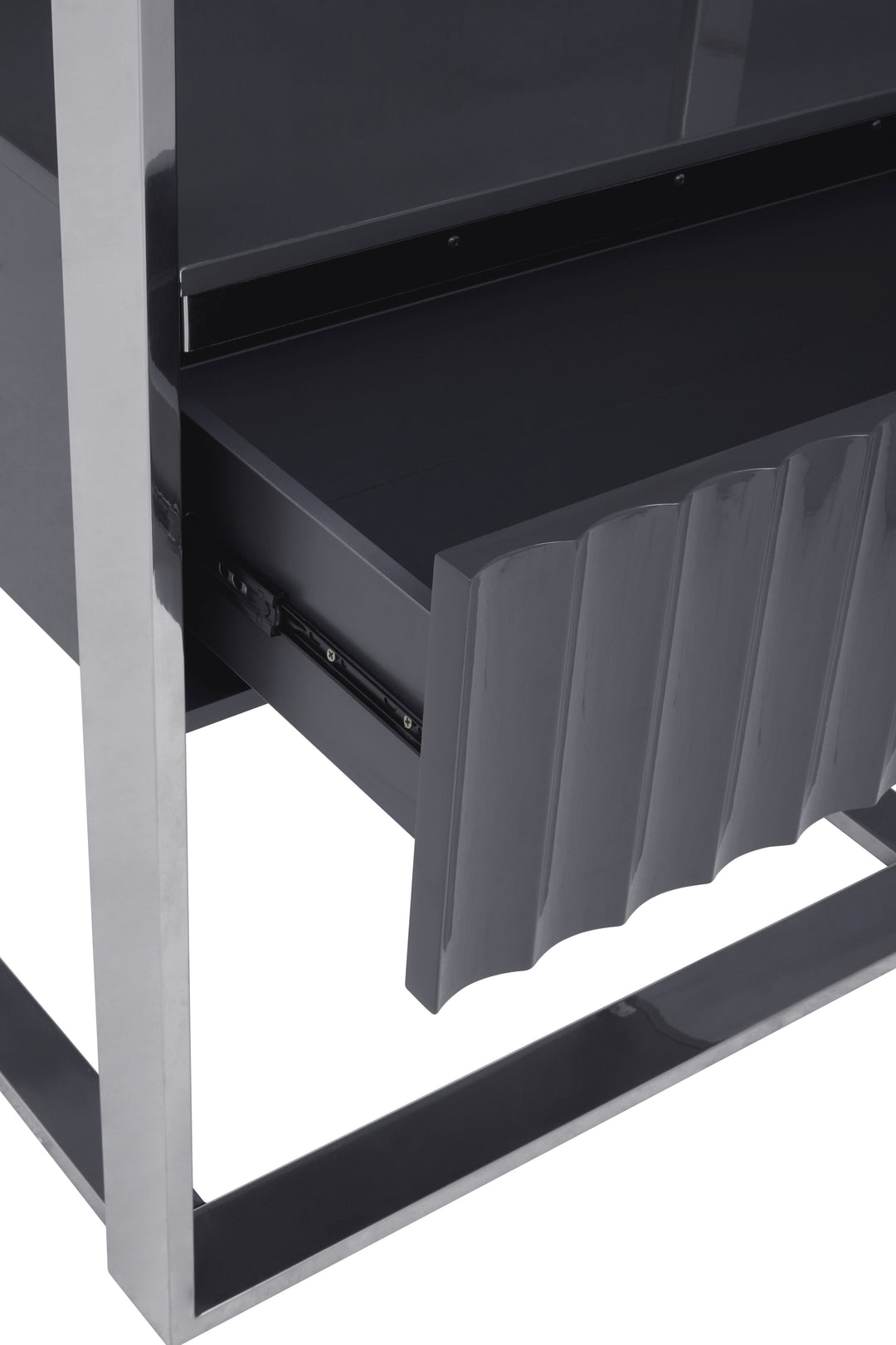 Genoa Shelf Unit in High Gloss Grey Finish