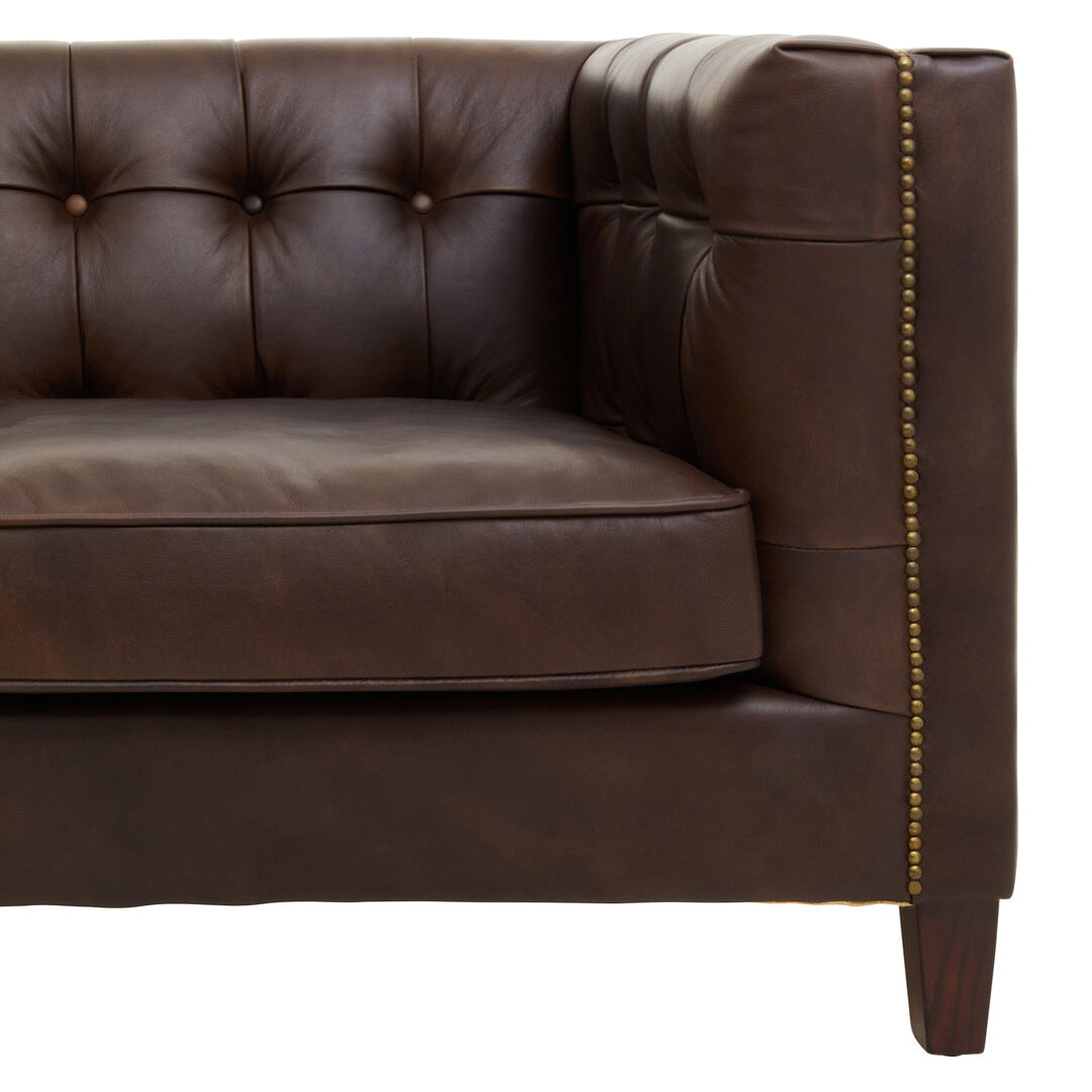 Riviera Leather Sofa – Tufted Back (Three Seater)