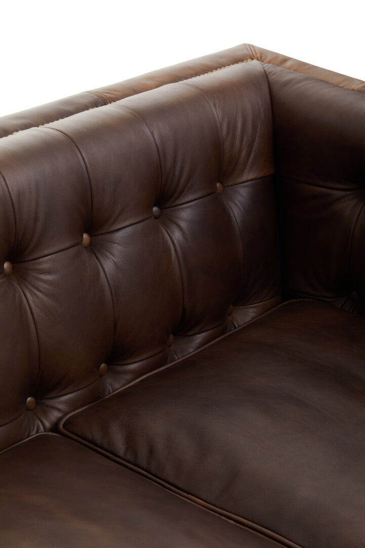 Riviera Leather Sofa – Tufted Back (Three Seater)