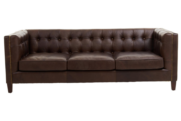 Riviera Leather Sofa – Tufted Back (Three Seater)