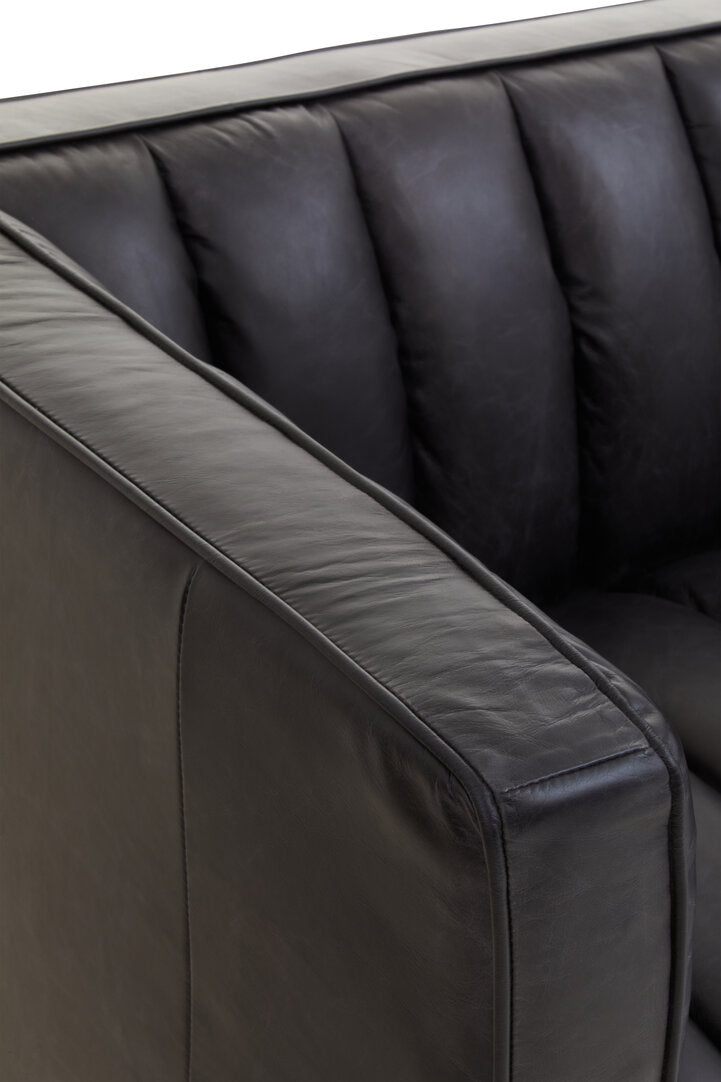Riviera Leather Sofa – Flared Arms (Three Seater)