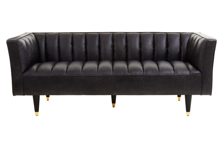 Riviera Leather Sofa – Flared Arms (Three Seater)