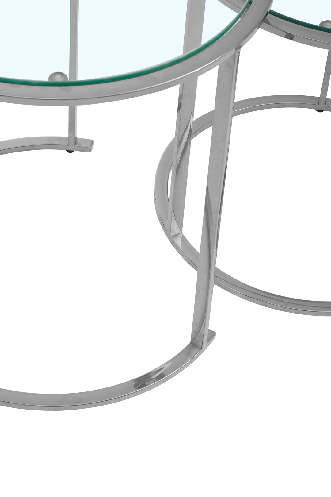 Allure Nesting Tables – Set of Three in Silver Finish
