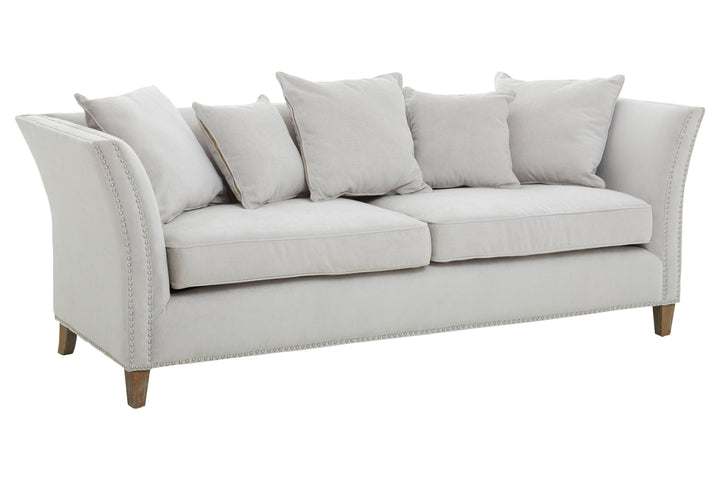 Sutton Three-Seater Grey Fabric Sofa