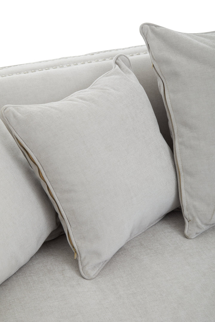 Sutton Three-Seater Grey Fabric Sofa