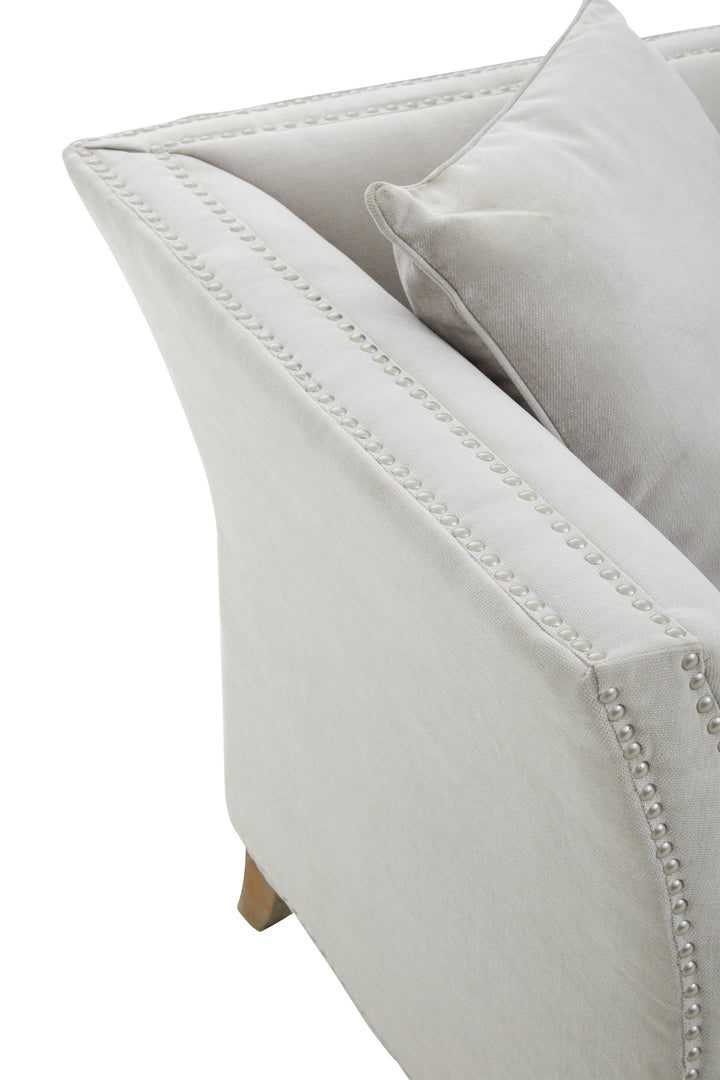 Sutton Three-Seater Grey Fabric Sofa