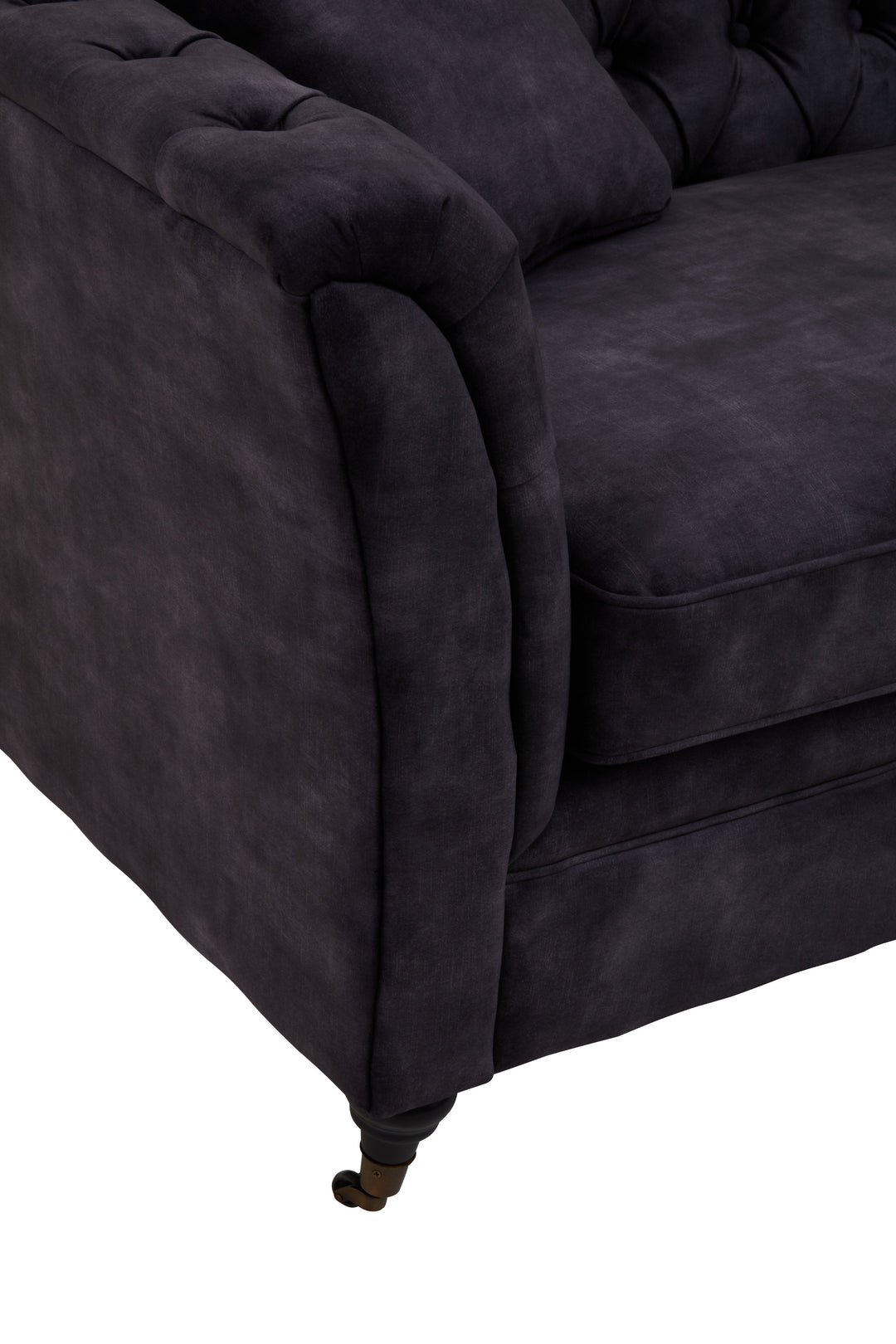 Sabrina Three-Seater Grey Velvet Sofa