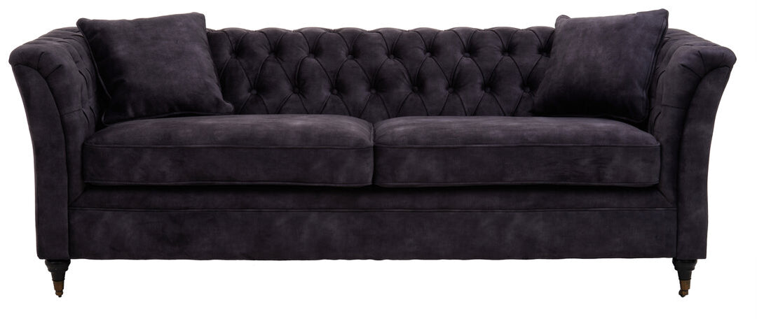 Palma Velvet Sofa – Grey (3 Seat)