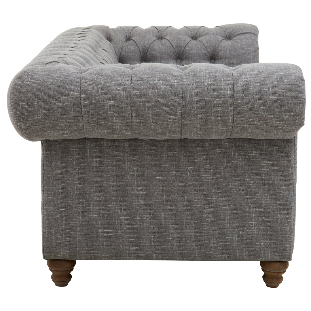 Stella Three-Seater Grey Linen Sofa