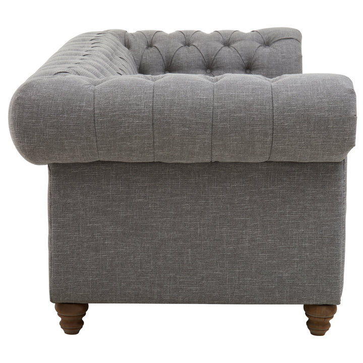 Stella Three-Seater Grey Linen Sofa