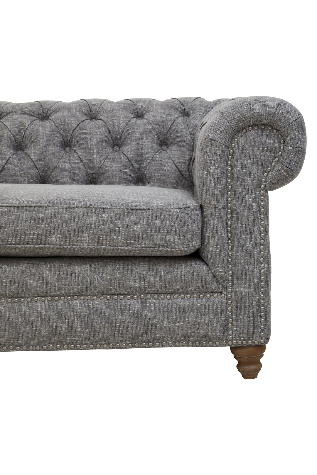 Stella Three-Seater Grey Linen Sofa