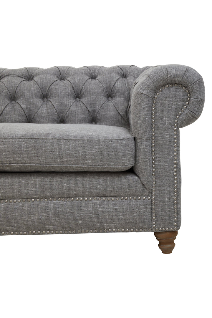 Stella Three-Seater Grey Linen Sofa