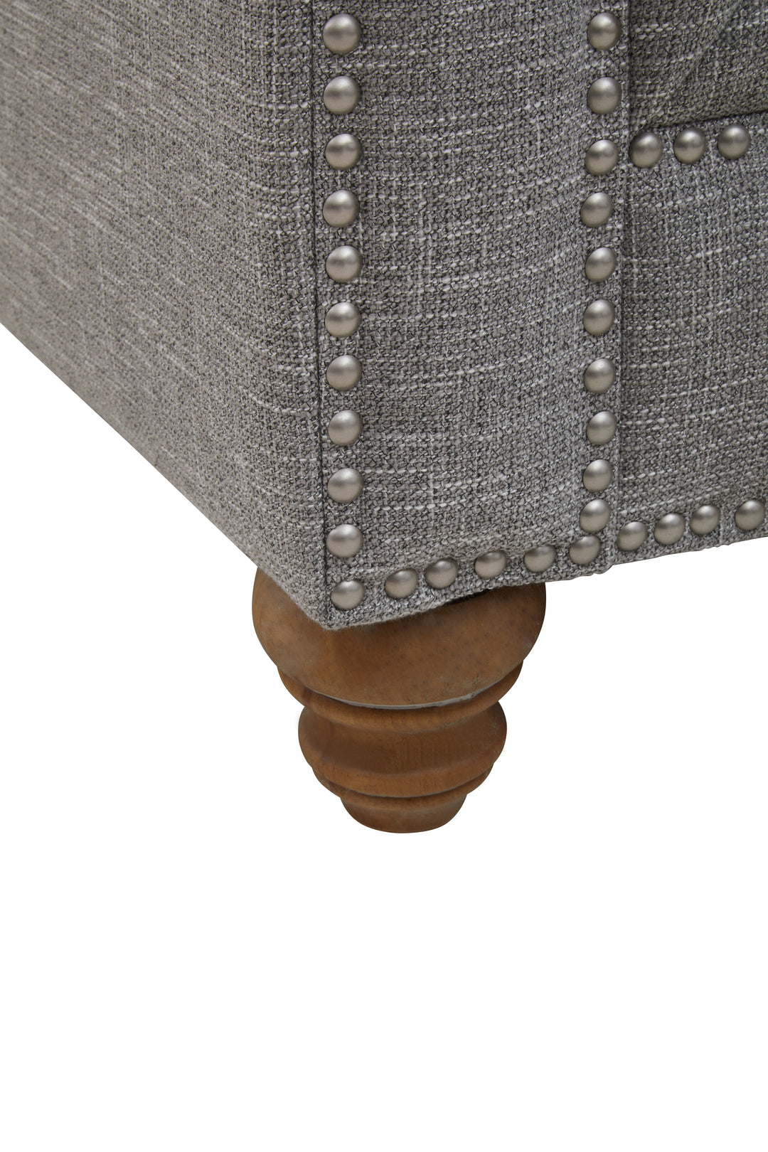 Stella Three-Seater Grey Linen Sofa