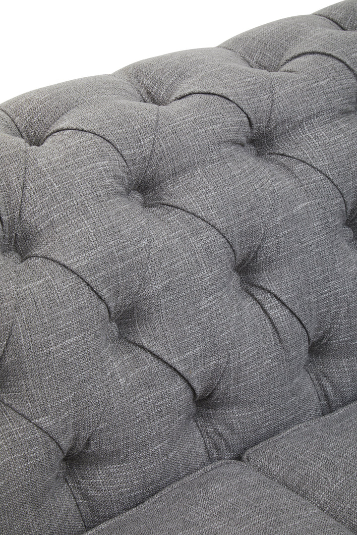 Stella Three-Seater Grey Linen Sofa
