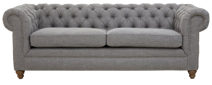 Stella Three-Seater Grey Linen Sofa