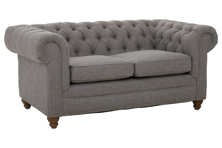 Stella Two-Seater Grey Linen Sofa