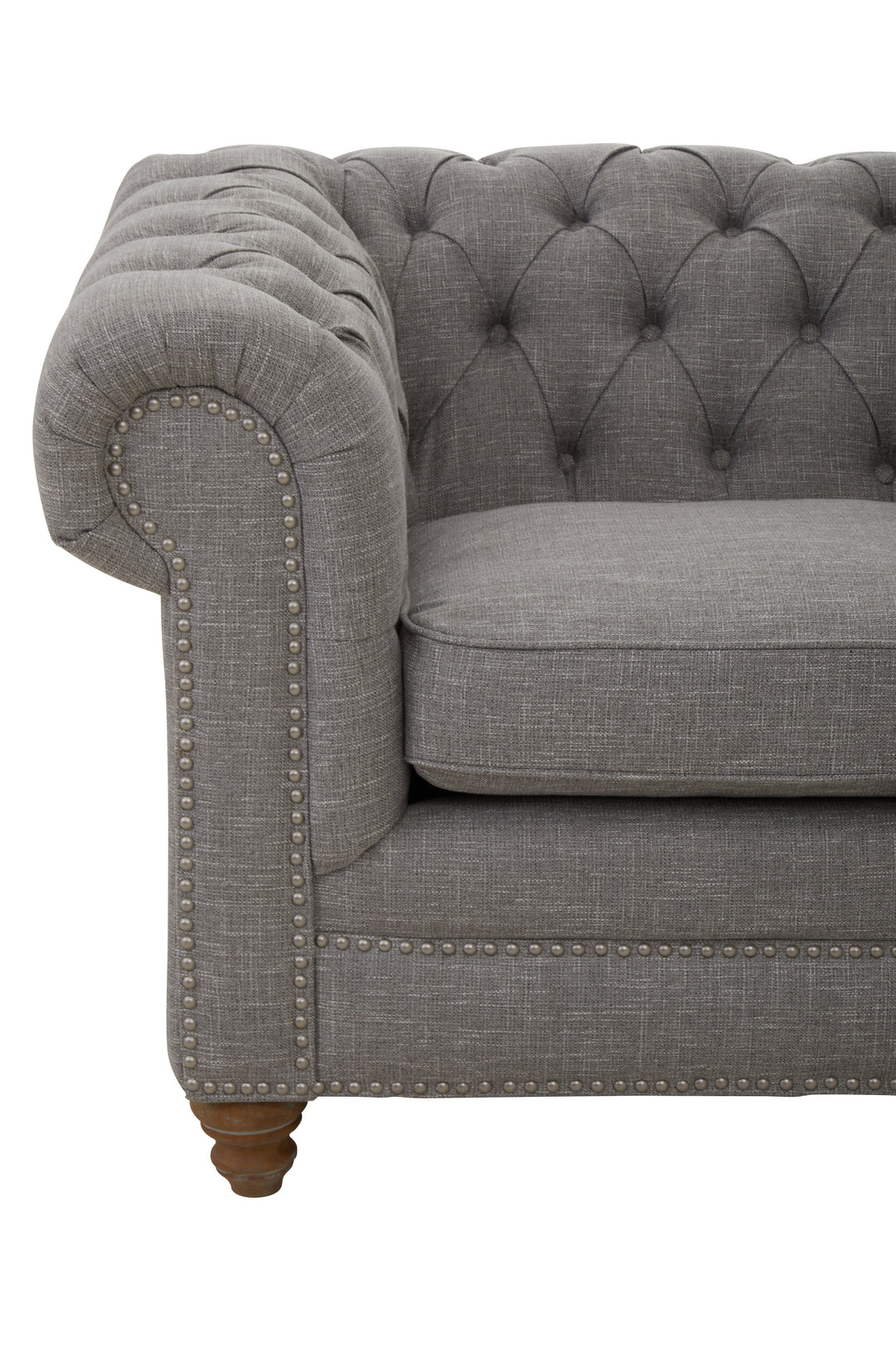 Stella Two-Seater Grey Linen Sofa