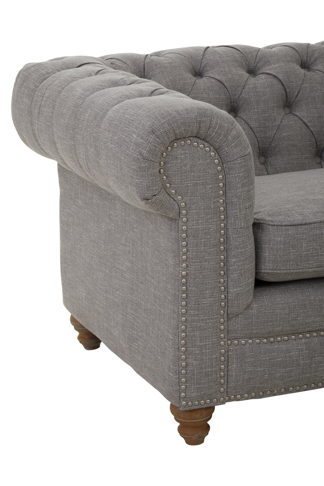 Stella Two-Seater Grey Linen Sofa