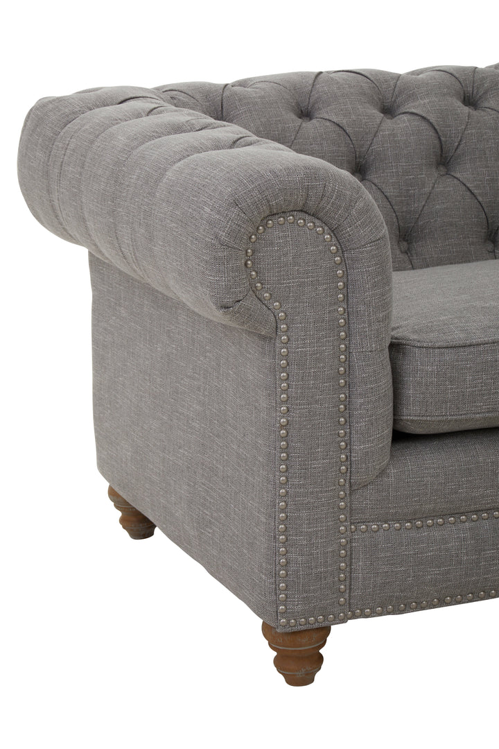 Stella Two-Seater Grey Linen Sofa
