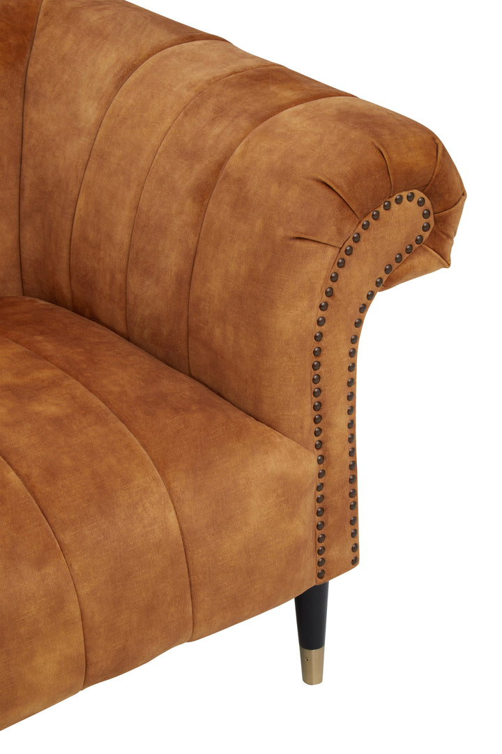 Siena Two-Seater Gold Velvet Sofa