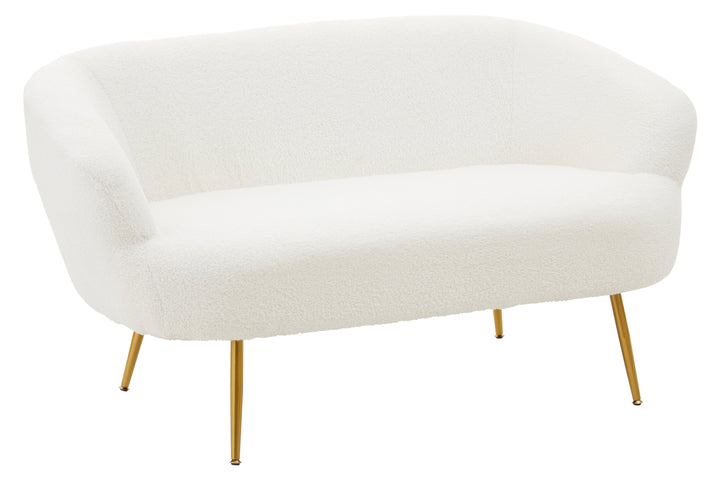 Yazmin Two-Seater Sofa with Gold Legs