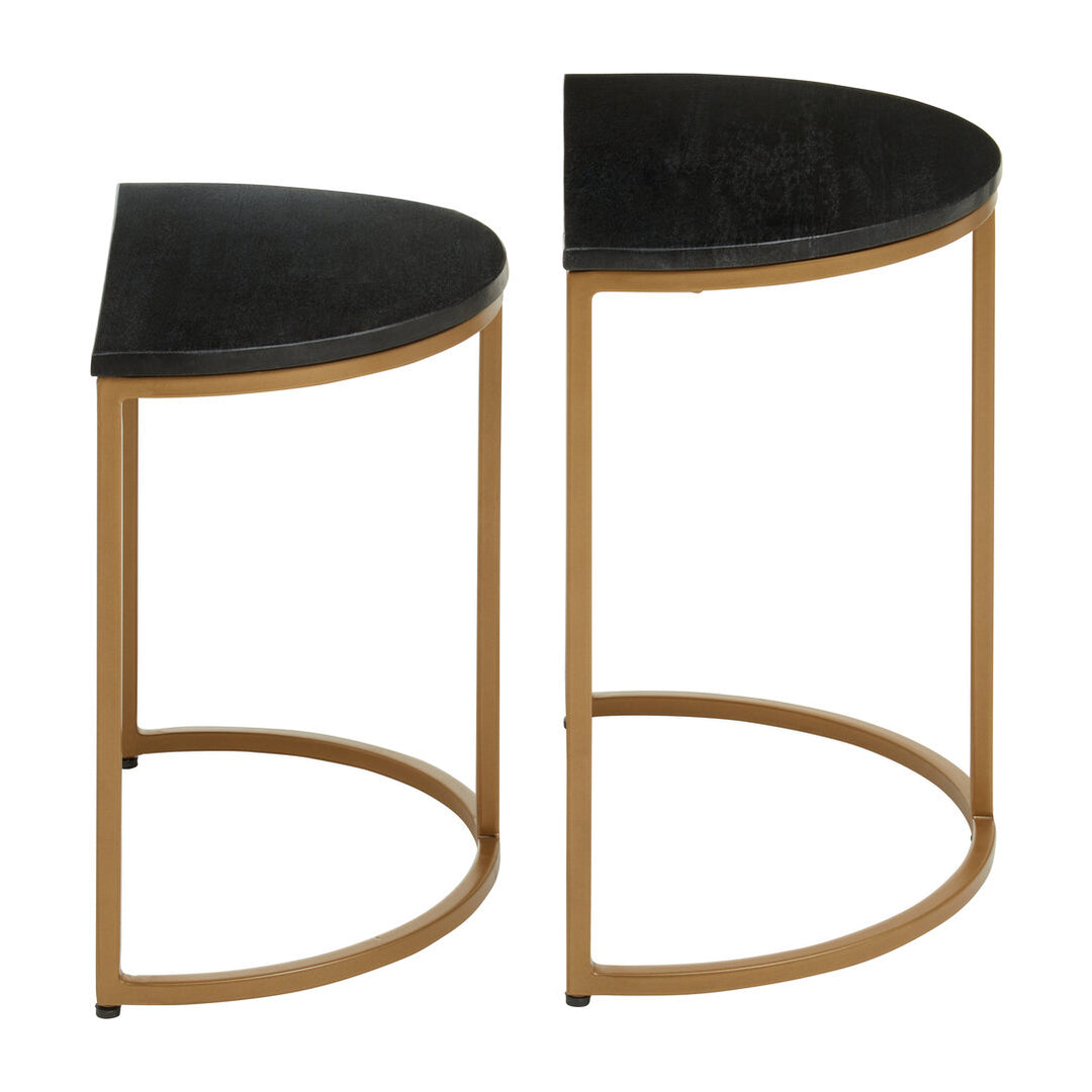 Ashbourne Black Marble Top Table Nest (Set of 2)