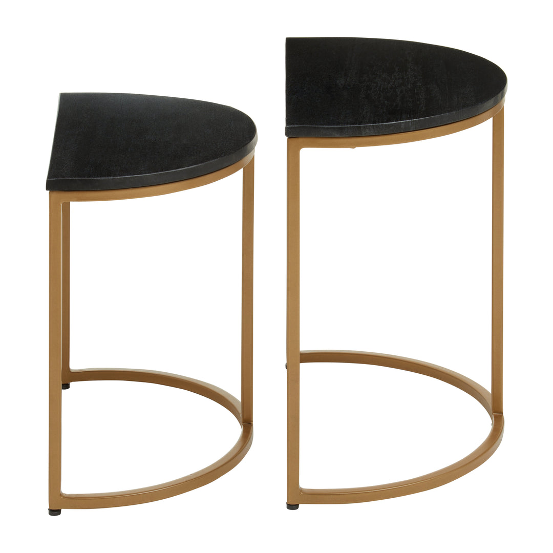 Varana Black Marble Top Tables – Nest of Two