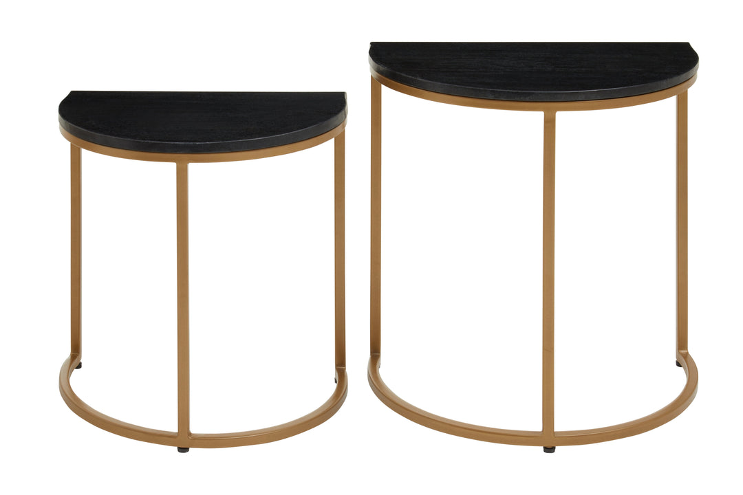 Varana Black Marble Top Tables – Nest of Two
