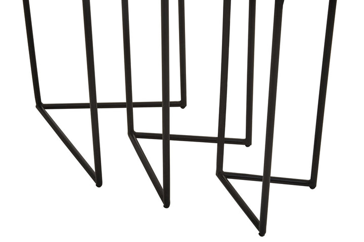 Kingsley White Marble Nest of 3 Side Tables