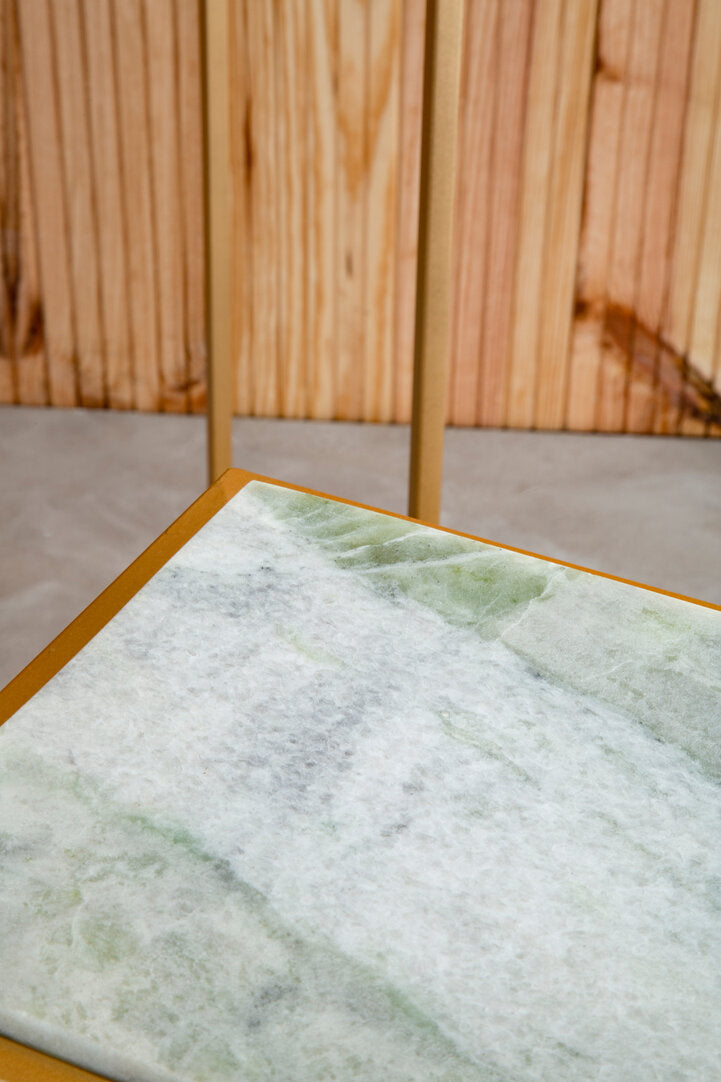 Kingsley White Marble Square Nest (Set of 2)