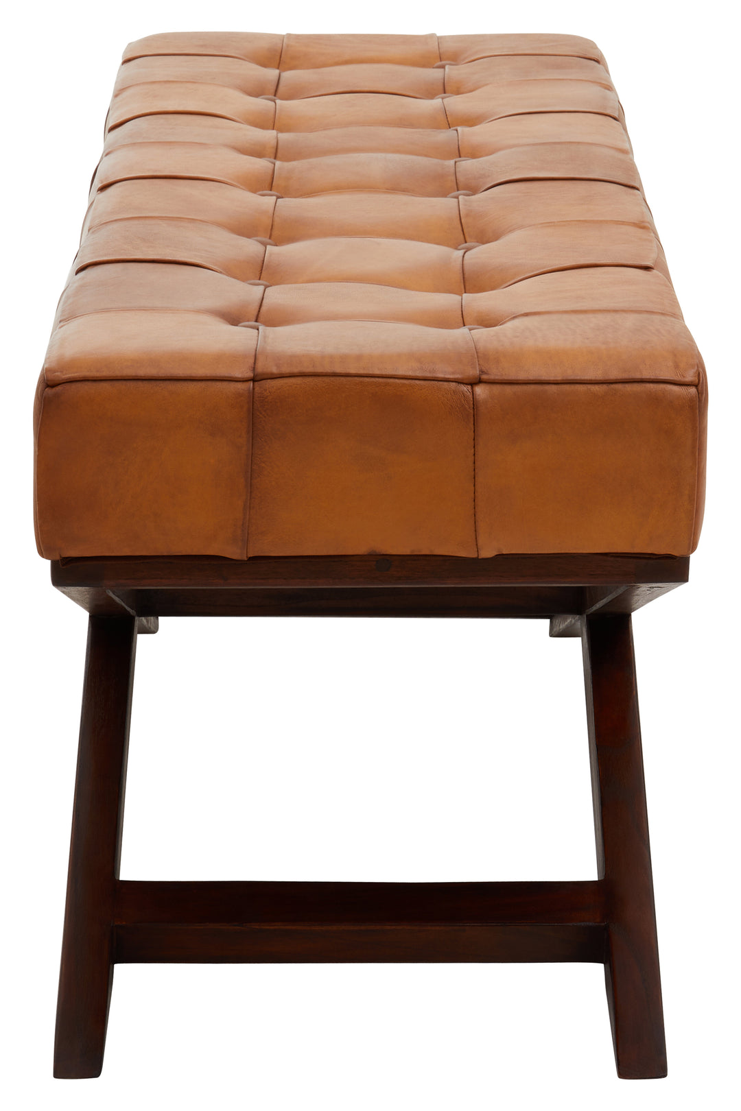 Inca Upholstered Bench with Cross-Leg Frame