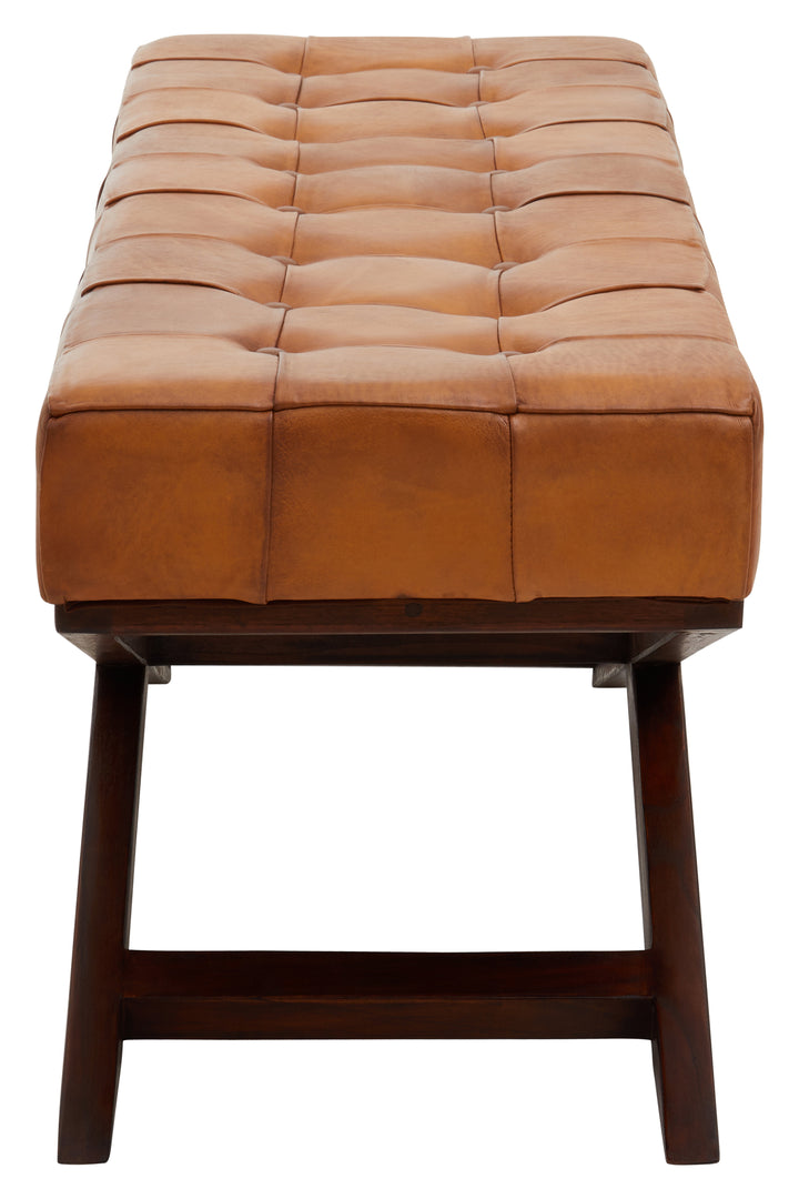 Inca Upholstered Bench with Cross-Leg Frame