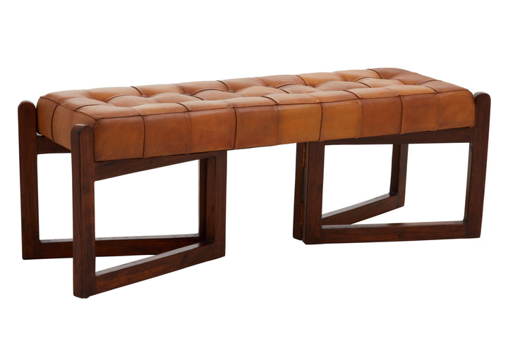 Inca Upholstered Bench with Solid Wood Base