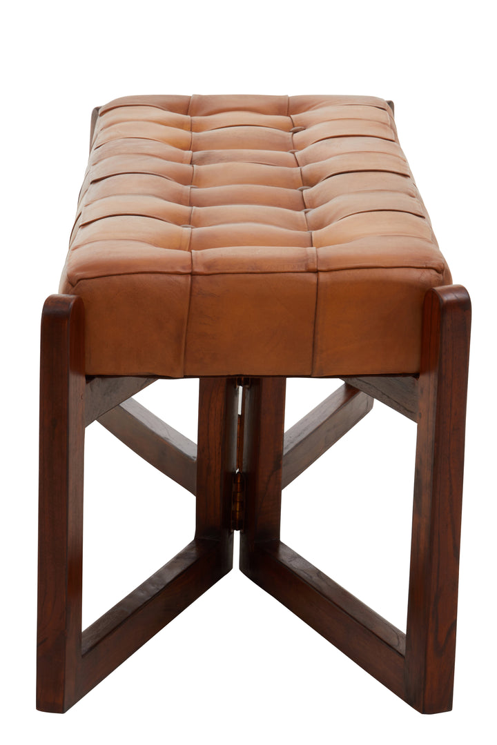 Inca Upholstered Bench with Solid Wood Base