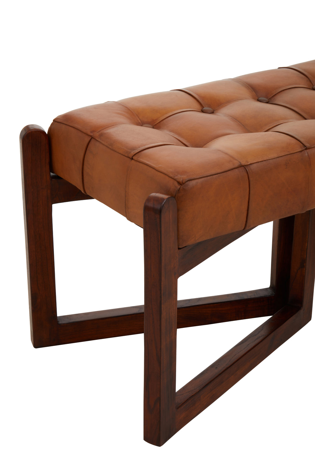 Inca Upholstered Bench with Solid Wood Base