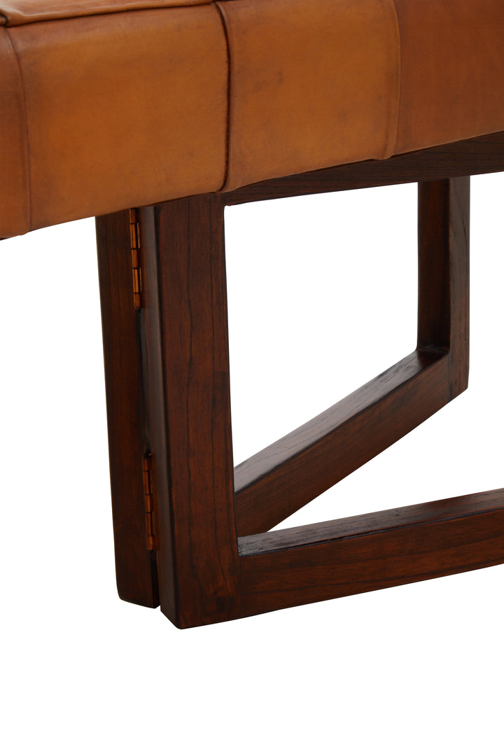 Inca Upholstered Bench with Solid Wood Base